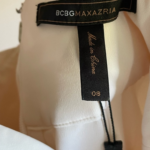 NWT BCBGMAXAZRIA Cream Quinby Taffeta Mini Dress Size 8 - Picture 6 of 6